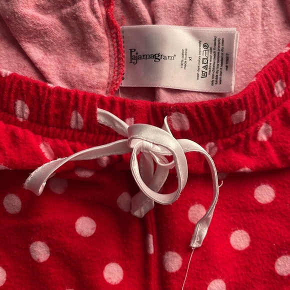 Pajamagram red with white polka dot flannel boyfriend pajamas - Picture 5 of 6